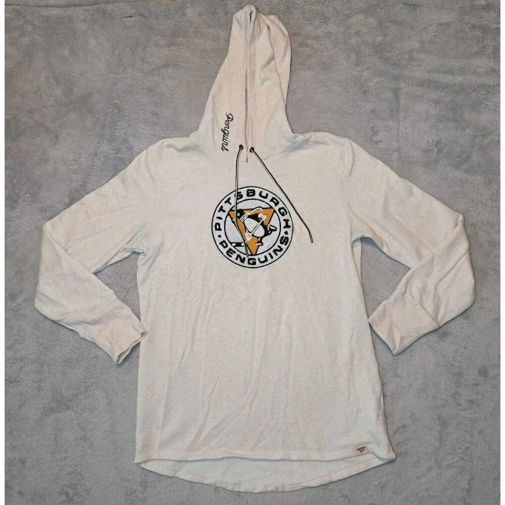 Fanatics Pittsburgh Penguins Cream Hoodie with Logo